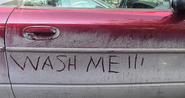 ‘Wash me’