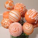 Pretty Orange Swirl Cake Pops