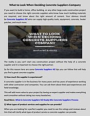 how to deciding concrete suppliers NZ company