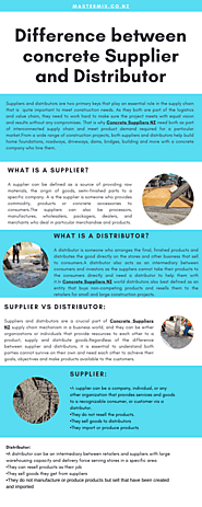 difference between concrete supplier and distributor