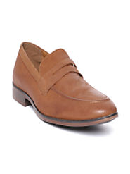 Buy Red Tape Men Brown Leather Formal Slip Ons - Formal Shoes for Men 9355233 | Myntra
