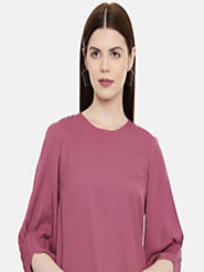 Buy Vero Moda Women Mauve Pink Solid Top - Tops for Women 10388341 | Myntra