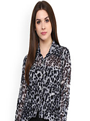Buy Mayra Women Black Printed Shirt Style Top - Tops for Women 7256771 | Myntra