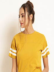 Buy Harpa Women Mustard Yellow Solid Top - Tops for Women 7455920 | Myntra