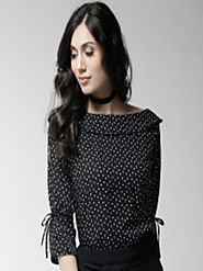Buy Style Quotient Women Black Polka Dot Print Top - Tops for Women 4325708 | Myntra