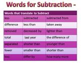 Subtraction Word Sentences