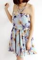 Floral Strapless Chiffon Dress - Lookbook Store