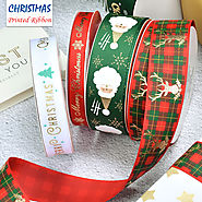 Christmas Classic Element Foil Stamping Grosgrain Ribbon Christmas Ribbon