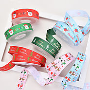 Polyester Grosgrain Printed Christmas Ribbon Christmas Supplies Ribbon