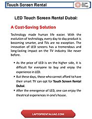 Interactive Touch Screen Rental with Installation in Dubai, UAE