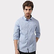 Blue and White Small Checkered Shirts at Just Rs 799.