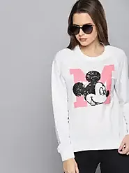Buy Kook N Keech Disney Women White Embellished Sweatshirt - Sweatshirts for Women 6838473 | Myntra