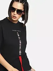 Buy Kook N Keech Women Black Printed Round Neck T Shirt - Tshirts for Women 8979867 | Myntra