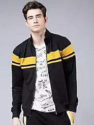 Buy HIGHLANDER Men Black & Yellow Solid Sweatshirt - Sweatshirts for Men 10720992 | Myntra