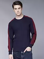 Buy HIGHLANDER Men Navy Blue Solid Sweatshirt - Sweatshirts for Men 7631833 | Myntra