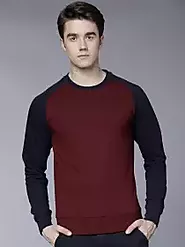 Buy HIGHLANDER Men Maroon & Navy Blue Solid Sweatshirt - Sweatshirts for Men 7628911 | Myntra