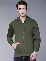 Buy HIGHLANDER Men Olive Green Solid Hooded Sweatshirt - Sweatshirts for Men 7627720 | Myntra