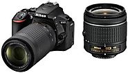 Nikon D5600 DSLR Camera Body with Dual Lens: AF-P DX Nikkor 18 - 55 MM F/3.5-5.6G VR and 70-300 MM F/4.5-6.3G ED VR (...