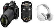 Nikon D5600 DSLR Camera Body with Dual Lens: AF-P DX Nikkor 18 - 55 MM F/3.5-5.6G VR and 70-300 MM F/4.5-6.3G ED VR (...