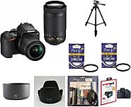 Nikon D3500 (With Basic Accessory Kit) DSLR Camera Body with Dual lens: 18-55 mm f/3.5-5.6 G VR and AF-P DX Nikkor 70...