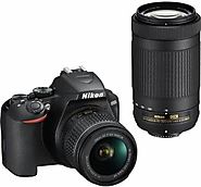 Nikon D3500 DSLR Camera Body with Dual lens: 18-55 mm f/3.5-5.6 G VR and AF-P DX Nikkor 70-300 mm f/4.5-6.3G ED VR Pr...