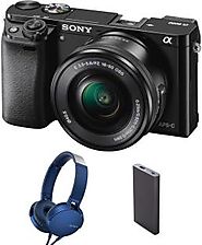 Sony ILCE-6000L (With Headphone & Powerbank) Mirrorless Camera Body with Single Lens: 16-50mm Lens Price in India - B...