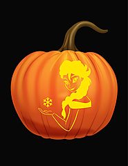 Elsa Pumpkin Carving Stencil