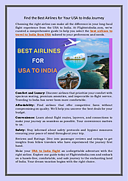 Find the Best Airlines for Your USA to India