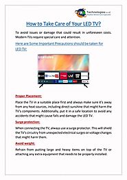 How to Take Care of Your LED TV?