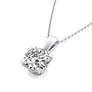 1000+ Styles In Diamond Solitaire Pendants And Necklaces : Round