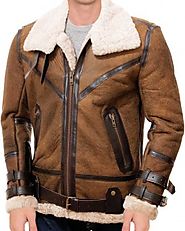 Mens Tan Sheepskin Leather Jacket | Mens Sheepskin Fashion Jacket