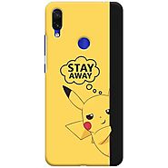 Buy Stay Away Pikachu print Redmi Note 7s back Cover from Beyoung