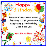 Happy Birthday Wishes Card With Name and Photo