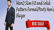 ManQ Slim Fit and Solid Pattern Formal/Party Men's Blazer.
