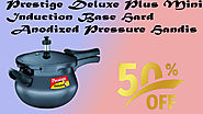 Xclusiveoffer Prestige Deluxe Plus Mini Induction Base Hard Anodized Pressure Handis, 3.3 Litres, Black.