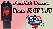 Xclusiveoffer SanDisk Cruzer Blade 32GB USB Flash Drive In Black And Red Color.