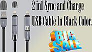 Xclusiveoffer iVoltaa Micro Lightning 2 in1 Sync and Charge USB Cable In Black Color.