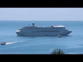 P&O Cruise Ship Anchored Out Of Yorkey's Knob Cairns Qld Australia