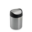 simplehuman Swing Top Brushed Stainless Steel Trash Can 145 Gallons by Office Depot