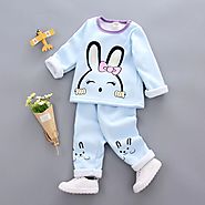 arrival kids pajama sets 1- 3Y baby girl cotton pajamas winter Warm Underwear Thermal Clothes thicken children clothing