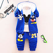 Children Kids Boys Clothing Set Autumn Winter 3 Piece Sets Hooded Coat Suits Fall cartoon Baby Boys Clothes sets