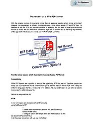 The untroubled use of RTF to PDF Converter