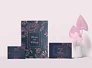 MATTE FLORAL THEMED - SCREEN PRINTED WEDDING INVITATION : BLOOM - 123WeddingCards