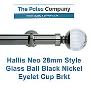 Hallis Neo 28mm Style Glass Ball Black Nickel Eyelet Cup Brkt