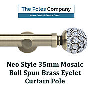 Shop Now! Neo Style 35mm Jewelled Ball Spun Brass Eyelet Curtain Pole