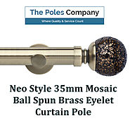 Shop Now! Neo Style 35mm Mosaic Ball Spun Brass Eyelet Curtain Pole