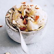 Frozen Banana Ice Cream with Sweet & Salty Roasted Almonds | FASHION GOALZ