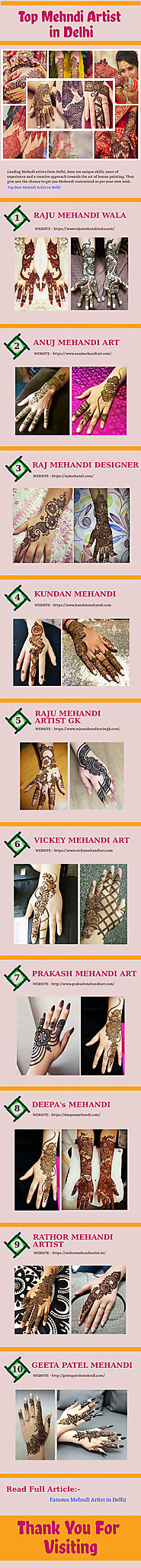 Top Mehndi Artist in Delhi | Infographic