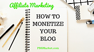 Affiliate Marketing:  How to Monetize Your Blog - PBS Market