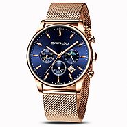 Relogio CRRJU Luxury Quartz Watch, Chronograph